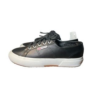 Black leather Superga 2750 Cotu Classic, Sz 6
